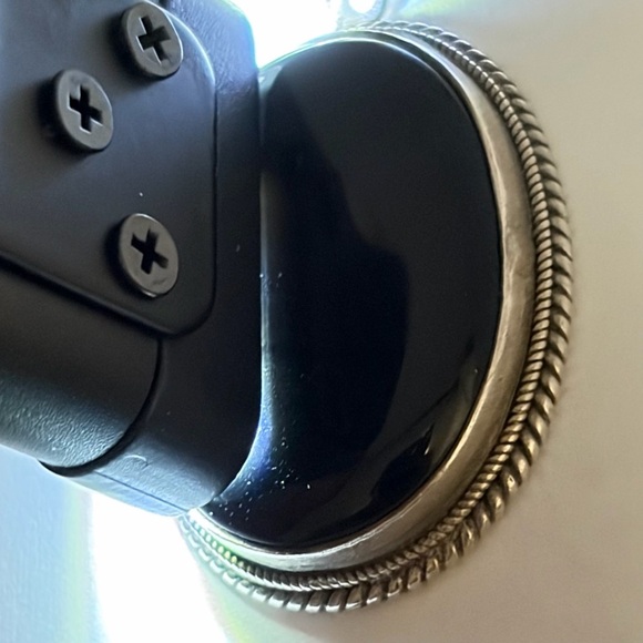 Vintage Victorian Hand Made Black Onyx / Jet Sterling Silver Mourning Pendant - Picture 8 of 8